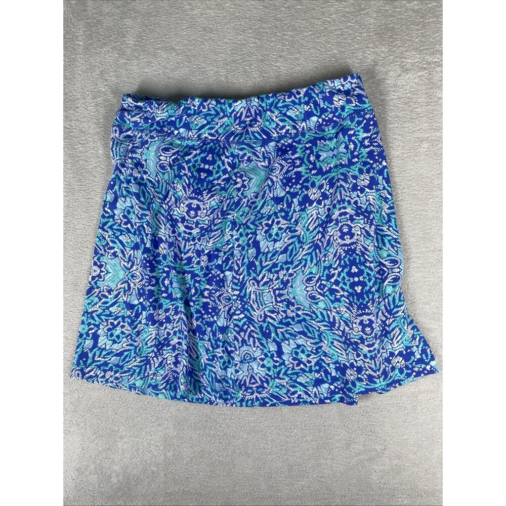 Title Nine Breeze Skirt Womens Large Blue Green A-Line Hidden Pocket Activewear